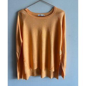 ZARA Knit Womens Sweater Soft Orange Lightweight Pullover Long Sleeve Size L